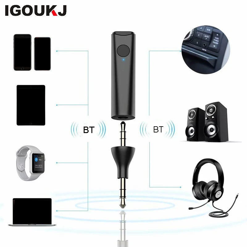 Freeshipping BT4849 BT 5.0 Mini Wireless 2.5mm 3.5mm aux audio adapter music receiver for headset headphone