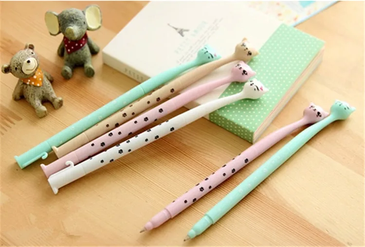 Симпатичная гелевая ручка с мультяшным котом, кавайные канцелярские ручки, ручки, школьные материалы, офисные и школьные принадлежности, канцелярские принадлежности
