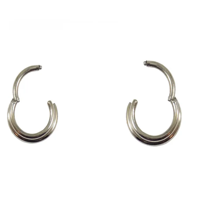  Titanium 16 Gauge двойное кольцо перегородки навесное кликер наборный перегородка пирсинг украшения для тела