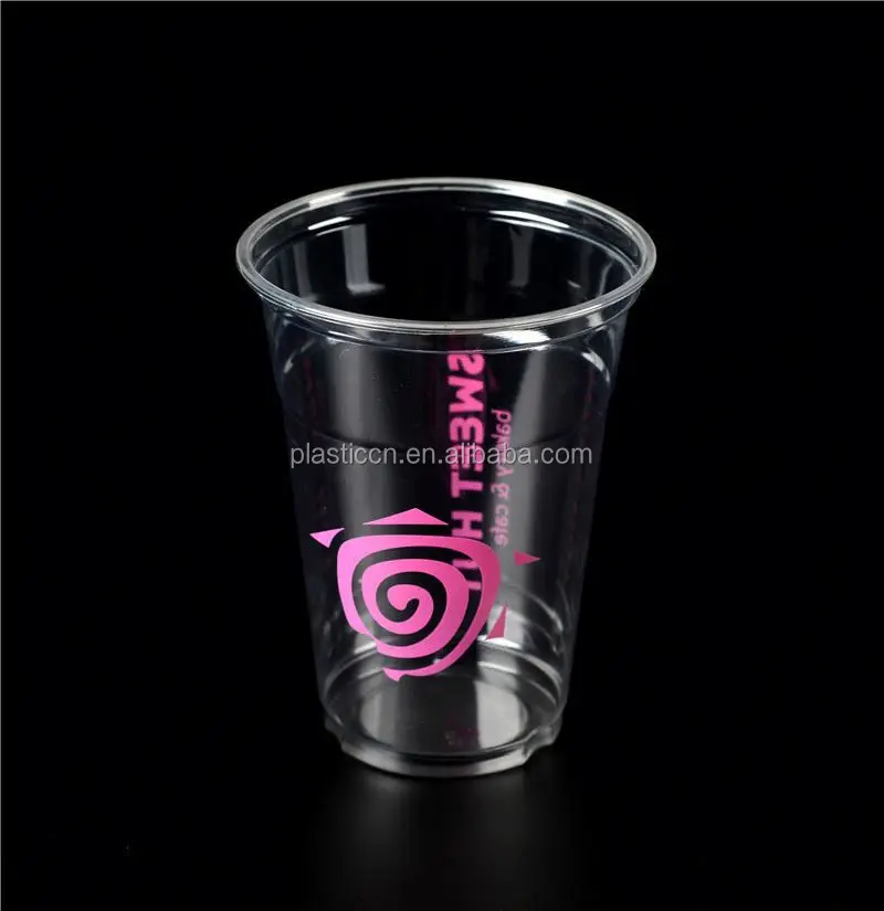 Recyclable clear Disposable cup/ biodegradable plastic cup/ 12oz Clear Take Away Plastic Cups