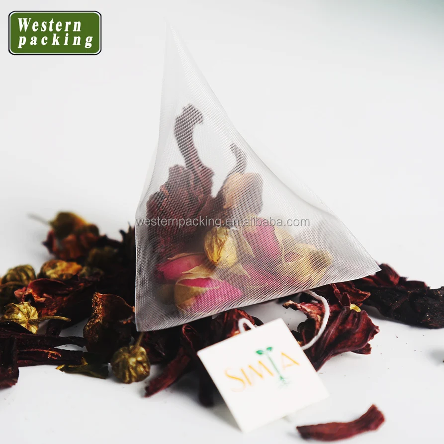 nylon mesh empty tea bags with tag  tea filter bags