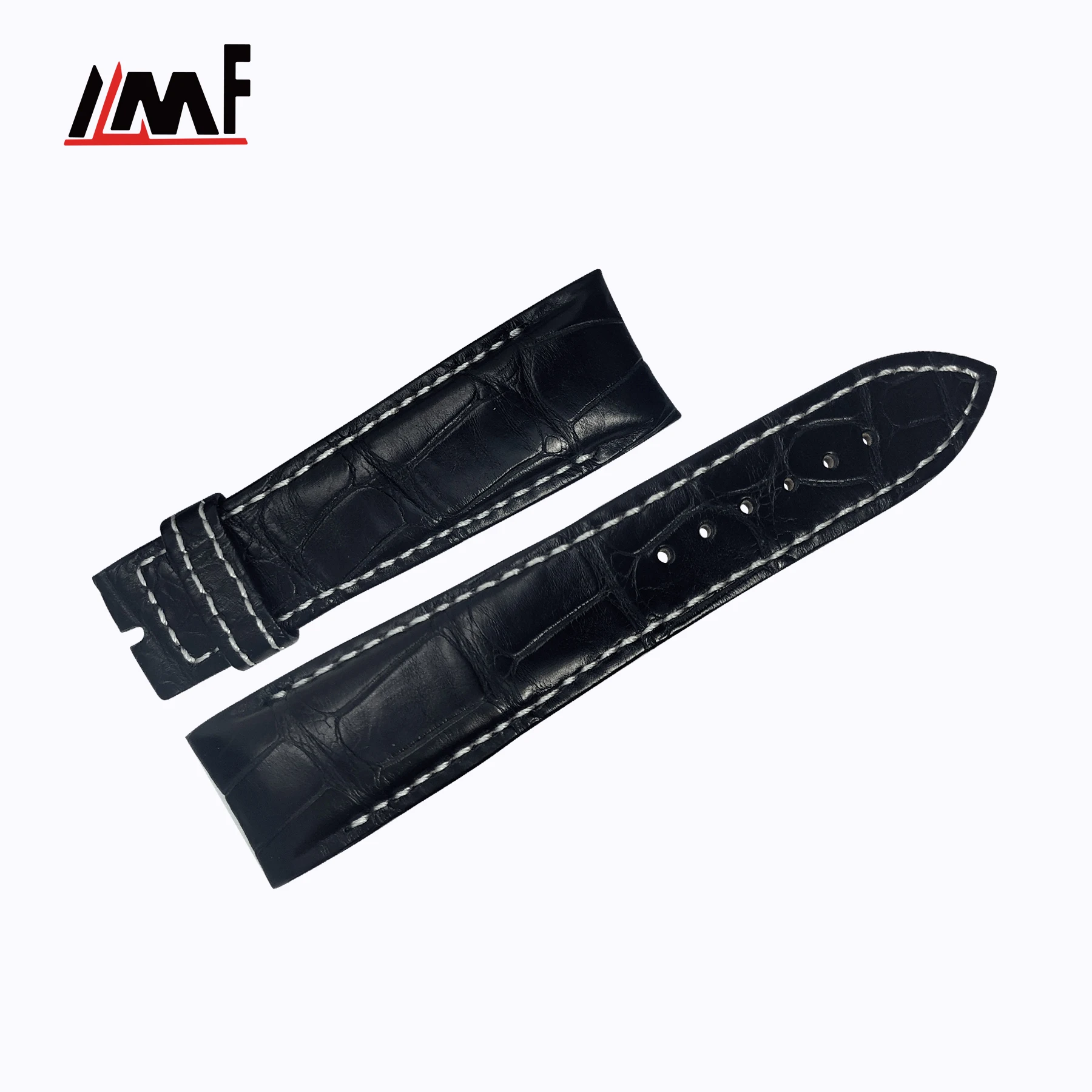Black Genuine Alligator Watch Strap Leather Customize 22mm Watch Band For XXI Flyback For Breguet Watch