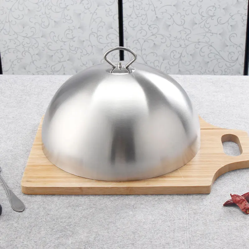 
Stainless Steel Serving Dish Food Cover Round Food Covers Meal Steak Food Spherical Covers 
