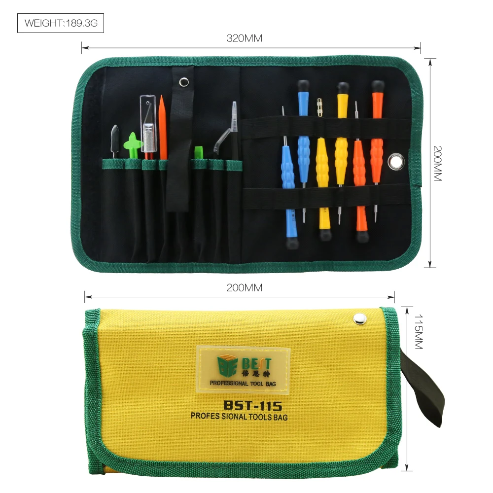 14pcs Hand Screwdriver Pry Opening Tool Bag Set Mobile Repairing Tool kit for iPhone