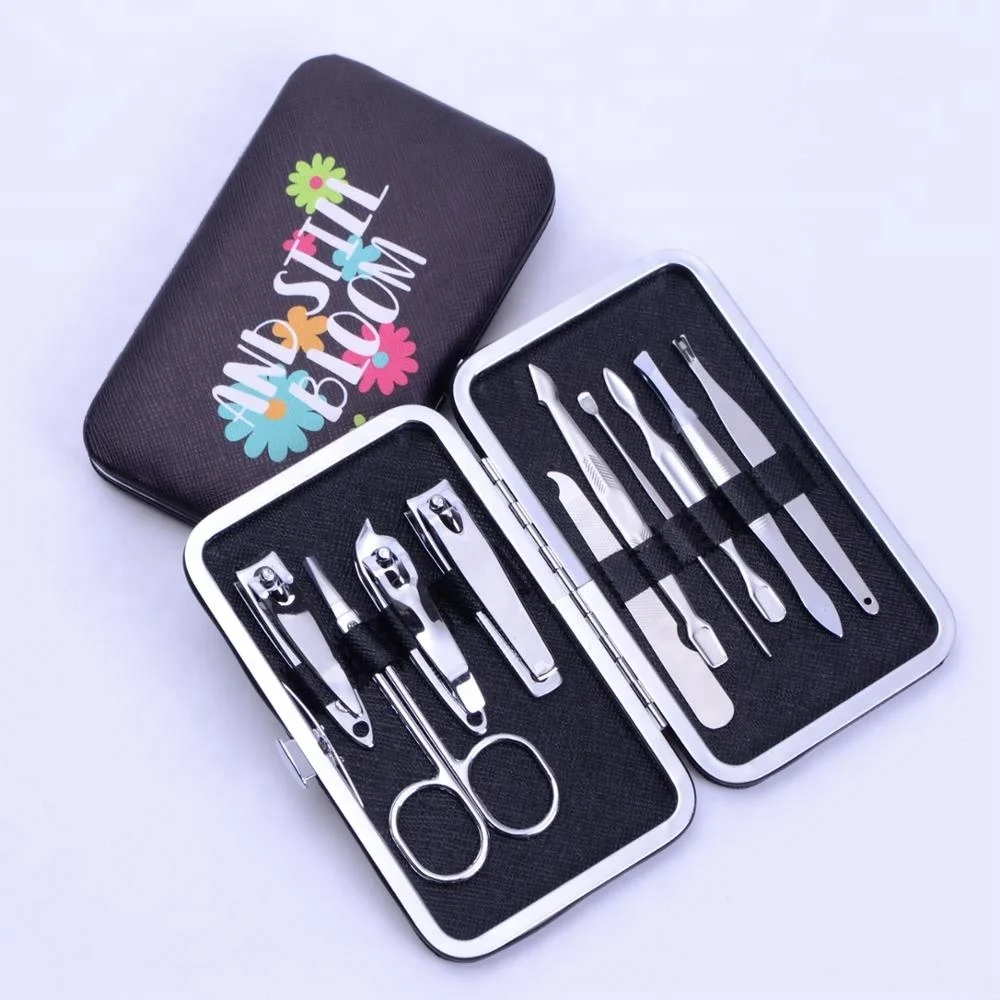 Newborn baby Girls Grooming Stainless Steel Mini Nail Care Tools Manicure Nail Play Gift Set with Ice Cream Case