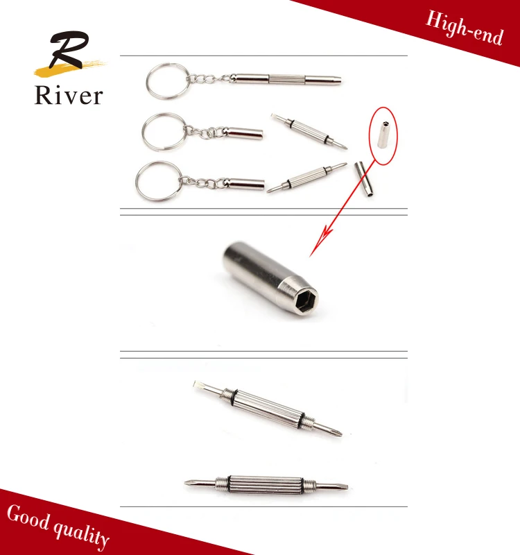 copper 3 in 1 mini screwdriver keychain
