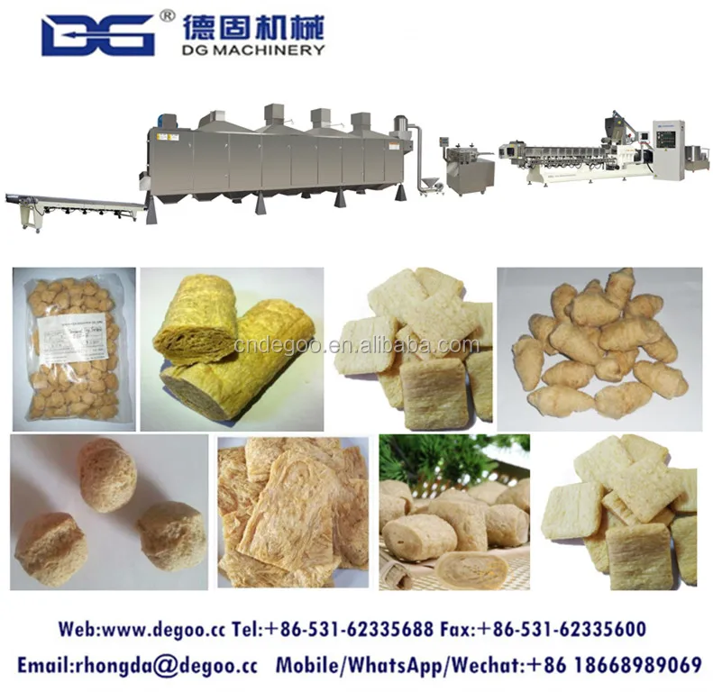 
500kg/hr textured isp tsp tvp processing machinery concentrated textured soya protein machine 