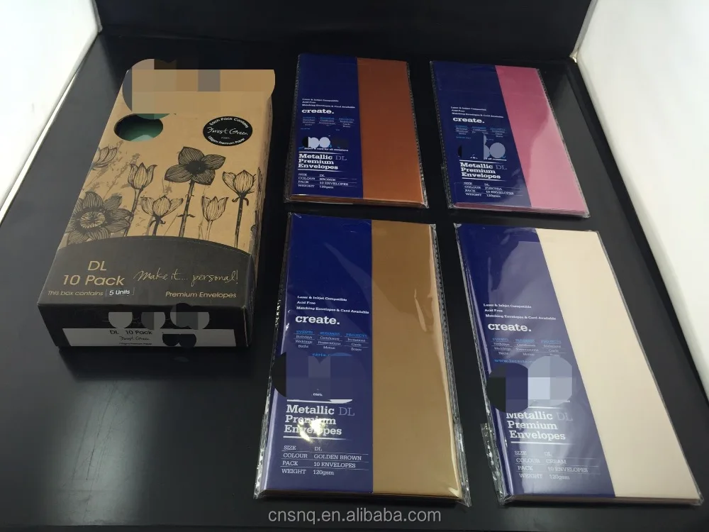 DL/C6 120g Metallic Envelops Cartstock/ Pearl Paper Premium Envelopes with well package