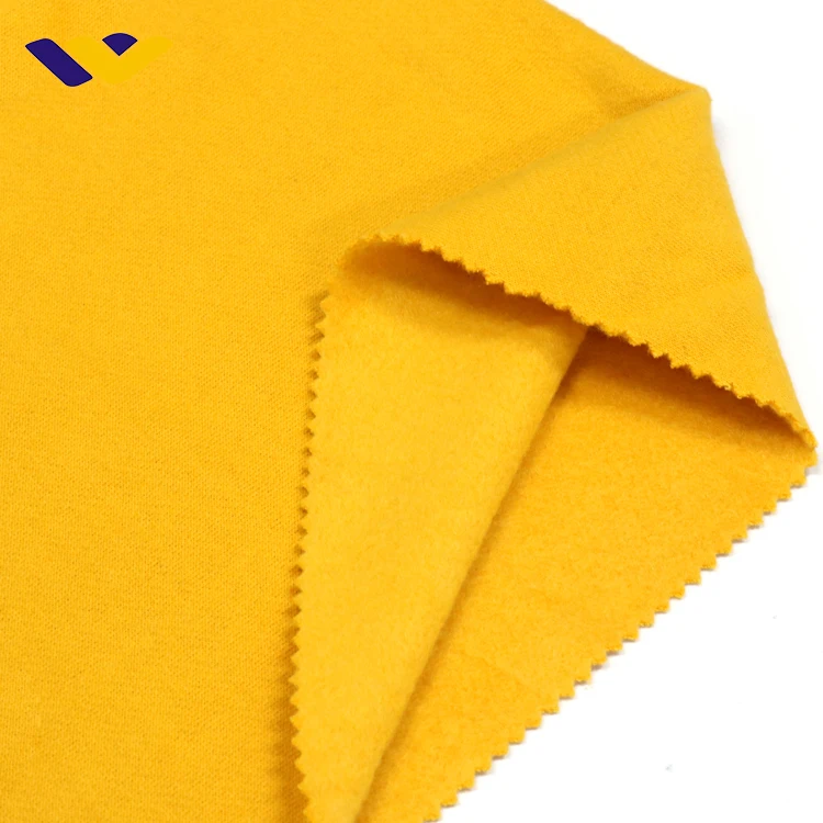 Casual hoodies soft cozy brushed CVC fabric heather knitted fleece fabric