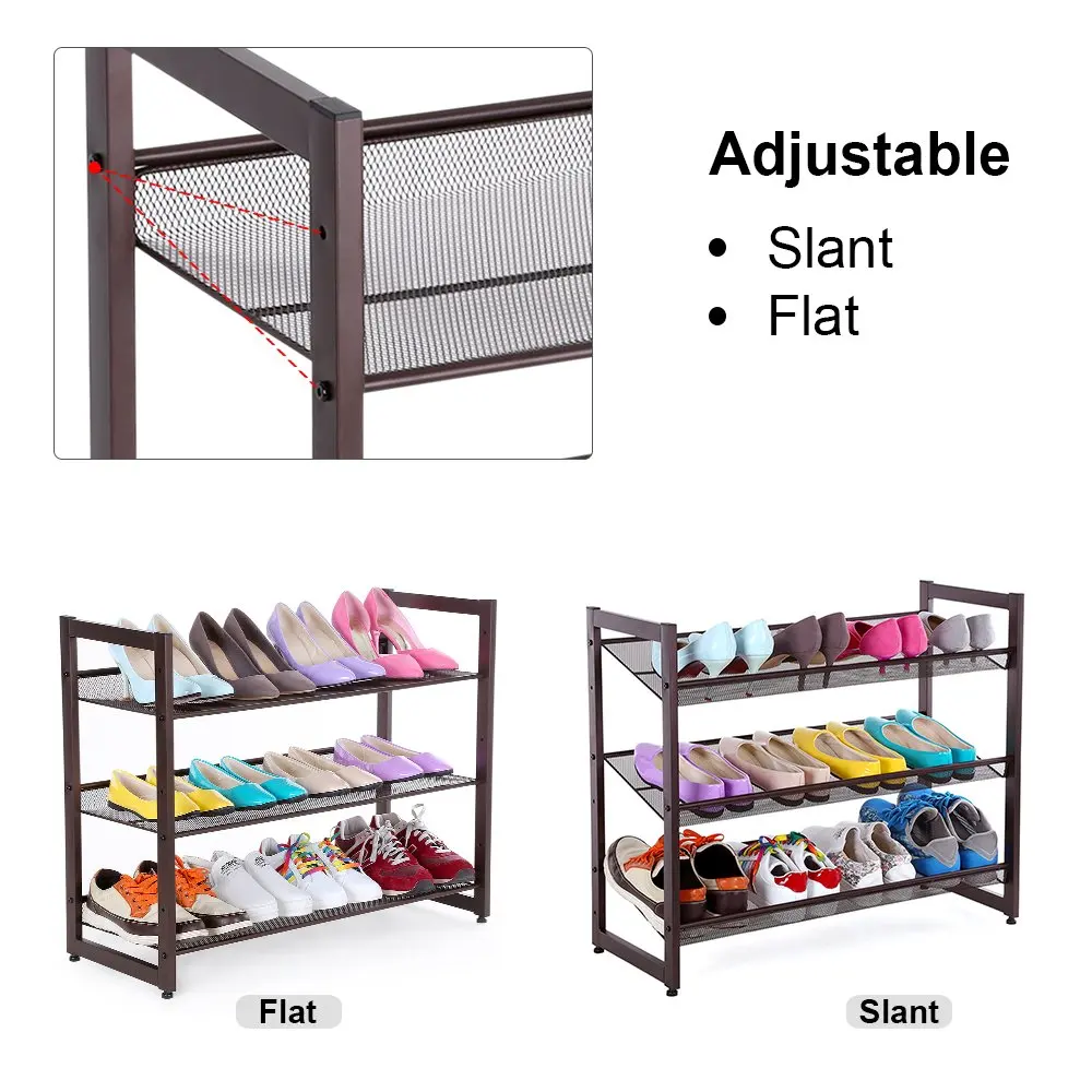 Stackable Metal Shoe Rack for Closet Bedroom Entryway