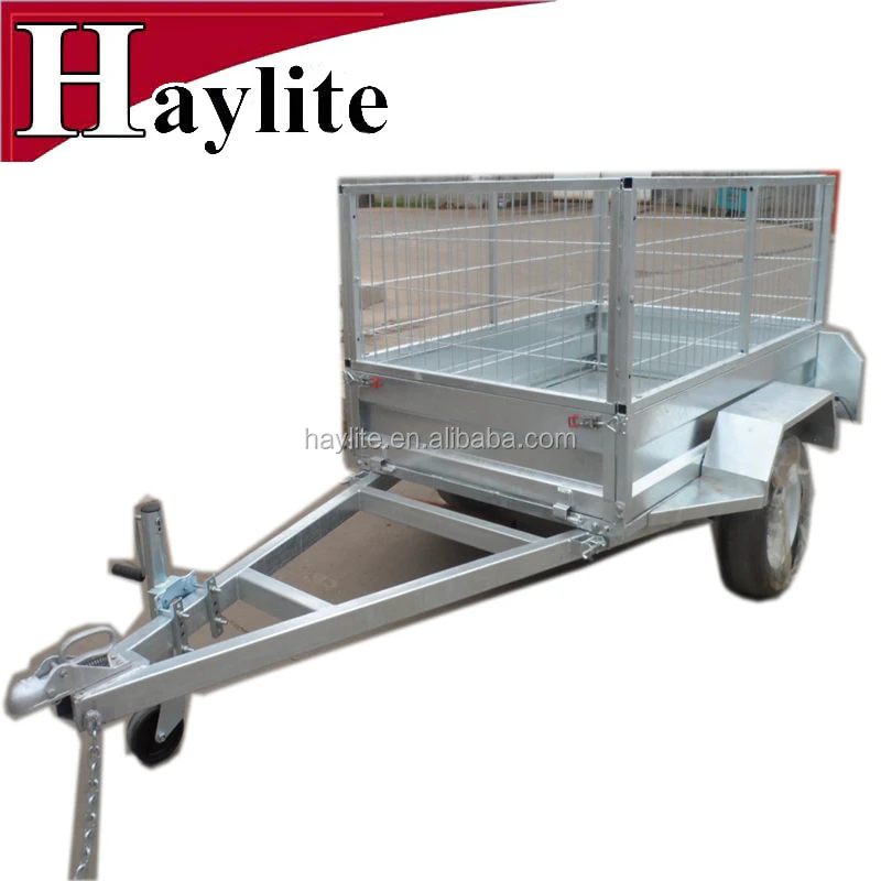 High Quality 6x4ft Hot Dip Galvanized Steel Trailer with Wire Mess Cage