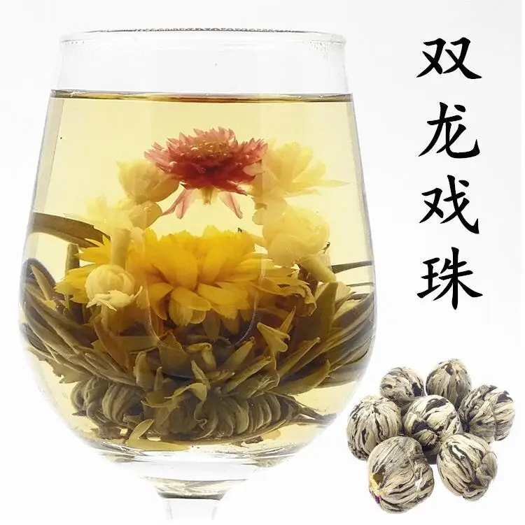 Healthy Sweet Chrysanthemums Flowering Handmade Beauty Artistic Green Blooming Tea Ball