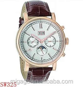 Классический стиль мужчины фаз луны механические автоматические часы