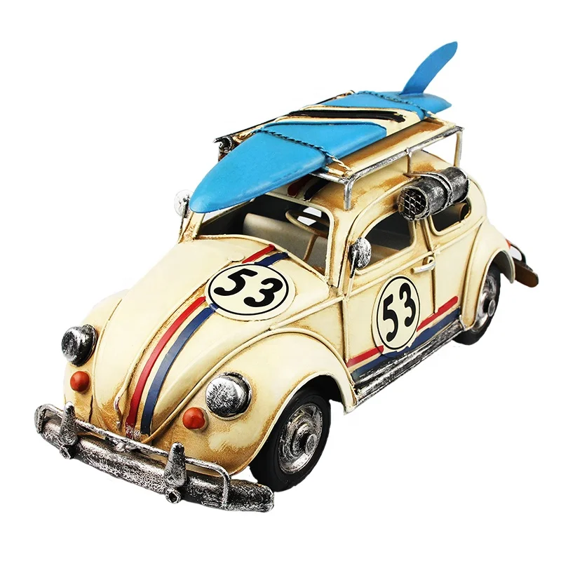 
Vintage Metal Car Model Toys For Children With Photo Frame Miniature Models Retro Creative Home Decor Ornaments 