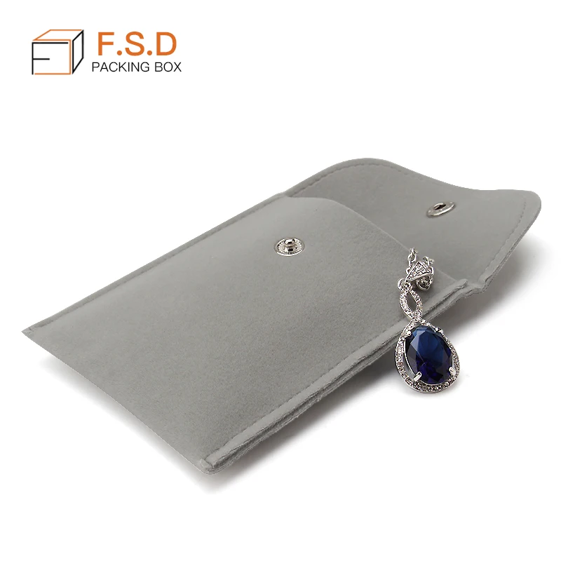 wholesale cheap price  red black velvet envelop pouch for necklace ring jewelry pouch bag