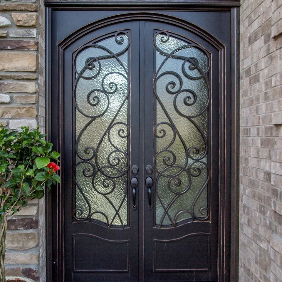 Modern House Wrought Iron Double Front Entry Door Designs Fancy Security Door Exterior Bi Fold Doors