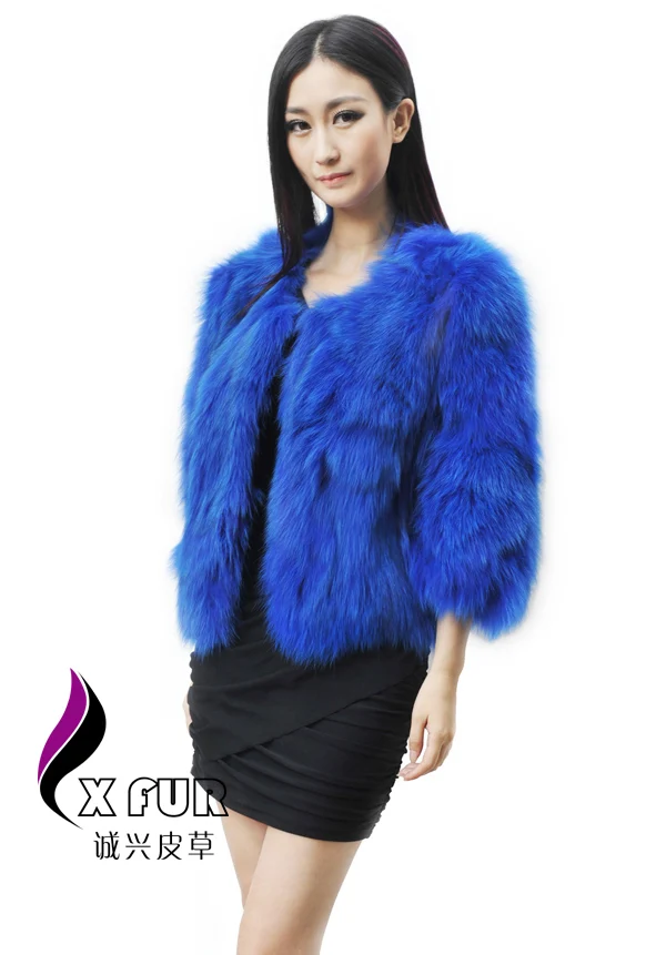 Cx-g-a-197 2014 новый fshion розовый ёенщин зимой лисий мех куртки