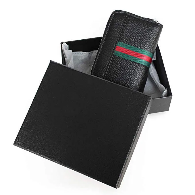 RFID Blocking Travel Passport Wallet Genuine Leather Credit Card Key Wallet Car Holder Case Secure 9 Slots,6 Key Hooks