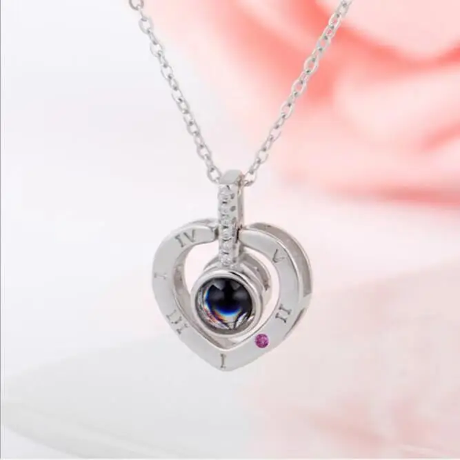 Newest 18k Gold &Silver 100 languages I love you Custom Women Necklace