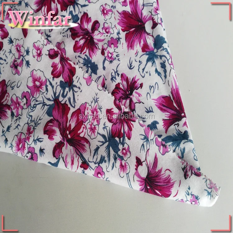 Дешевая одинарная трикотажная ткань из спандекса, вискозная ткань с принтом, оптовая продажа