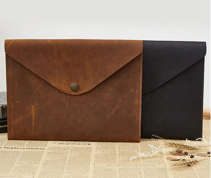 Dreamtop DTA188 envelope business clutch bag mens leather document file folder