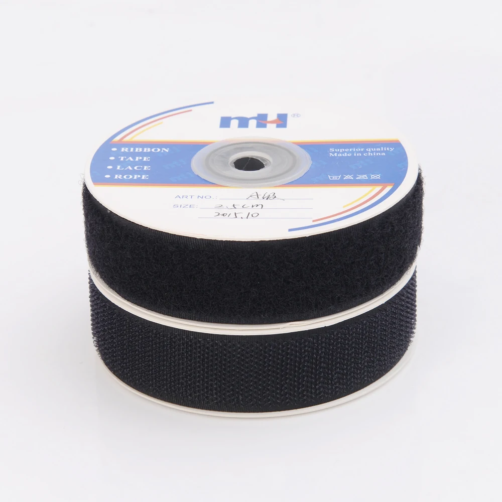 Grade ABC Factory Custom 20mm 25mm 38mm 50mm 100mm Adhesive Fastener Sticky Back to Back Polyester Nylon Hook and Loop Tape Roll