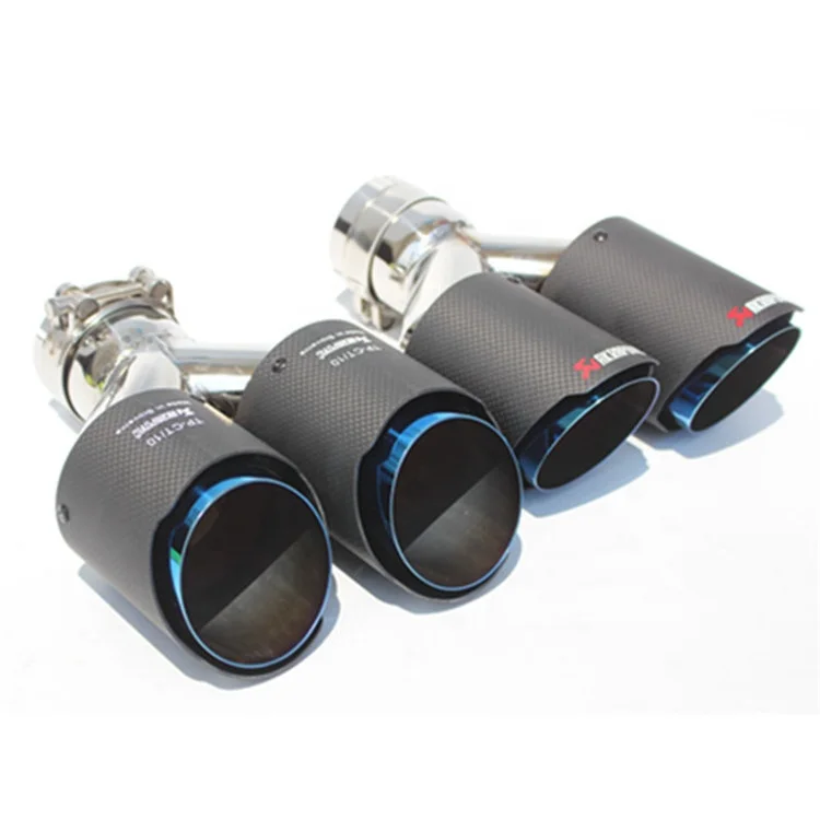 Y type auto exhaust tips carbon fiber universal all car