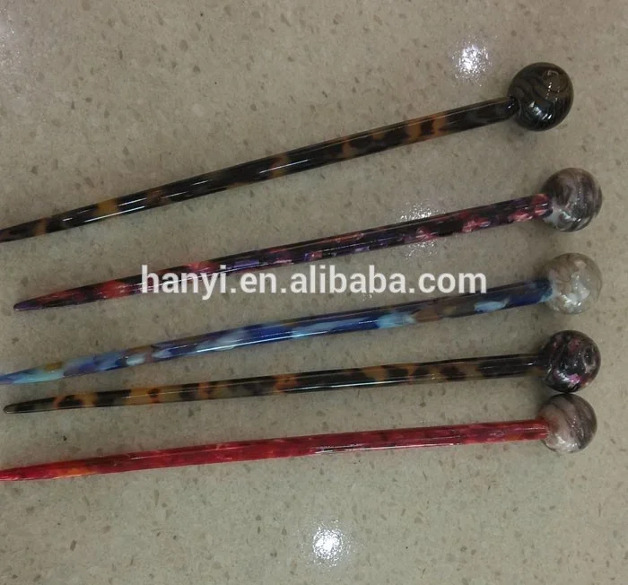 
latest korean fashion tortoise cellulose acetate hair accessories plastic hair stick 