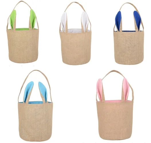 Factory hot sale easter burlap bag wholesale new arrival easter candy bag easter basket for gift