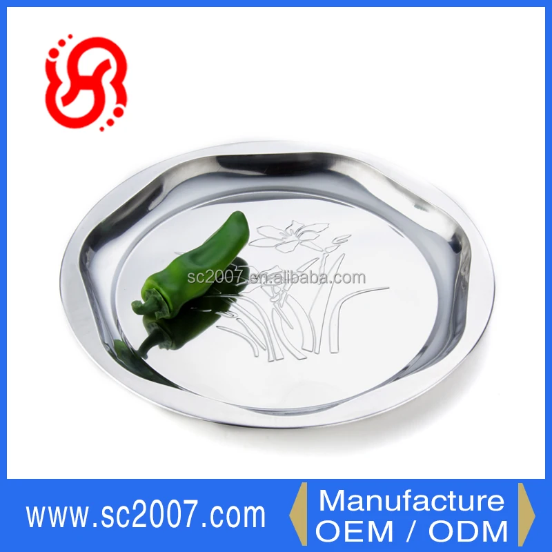 Seven-side shape irregular design food serving tray for candy stainless steel