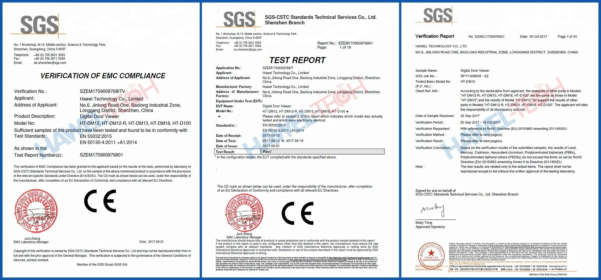 Hawel electronic peephole door viewer