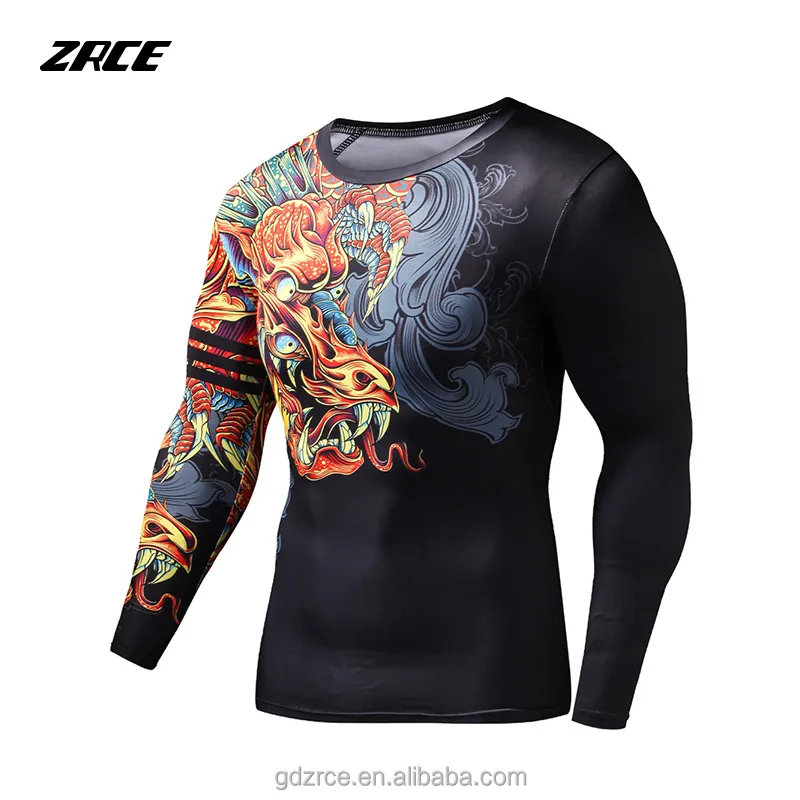 
ZRCE Brand T Shirt Men 3d Printed Chinese Style Dragon Compression Shirts Fashion Casual Party Clothing Men Plus Fitness T-shirt 