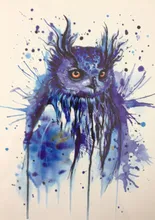 2016 Hot SALE 21 X 15 CM coruja azul Sexy Cool beleza tatuagem à prova d ‘ água Hot tatuagem temporária adesivos # 40