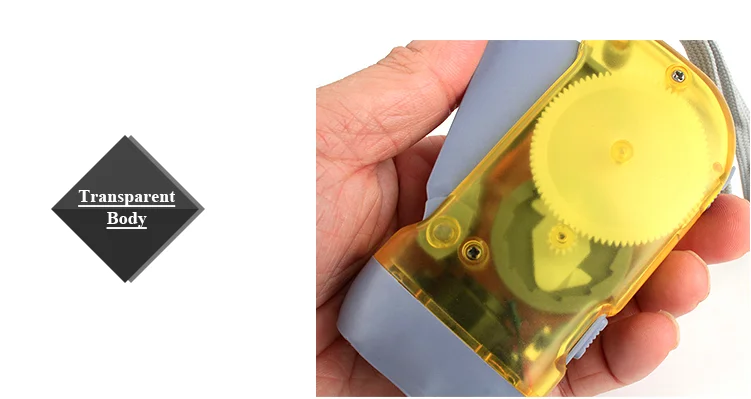 Mini 2 Led Dynamo Hand Press Flashlight Emergency Torch