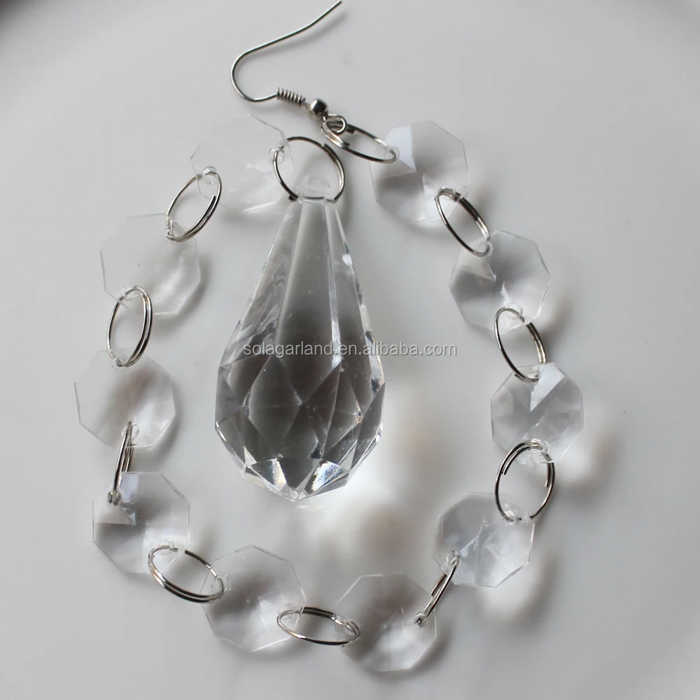 Custom Clear Crystal Acrylic Garland Strands With Pendant
