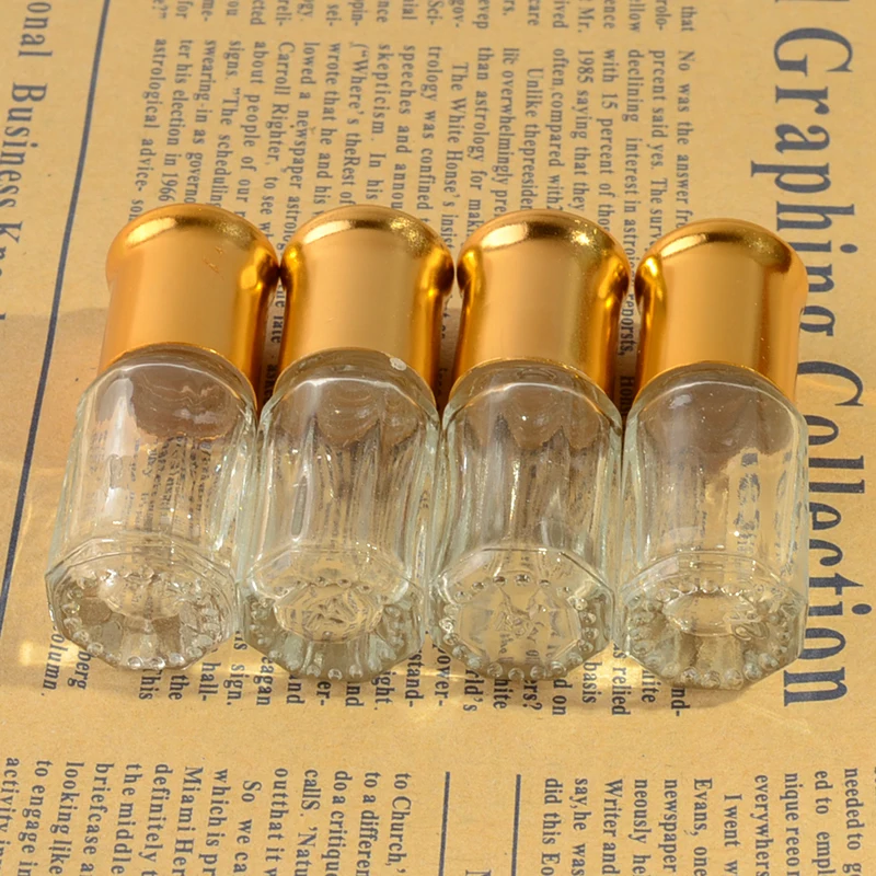 3ml 6ml 12ml Eight-Square Attar Bottle / Perfume Oil Roll-on Glass Bottle