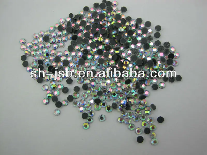 Crystal AB Rainbow  DIY hotfix  rhinestone back with glue glass beads