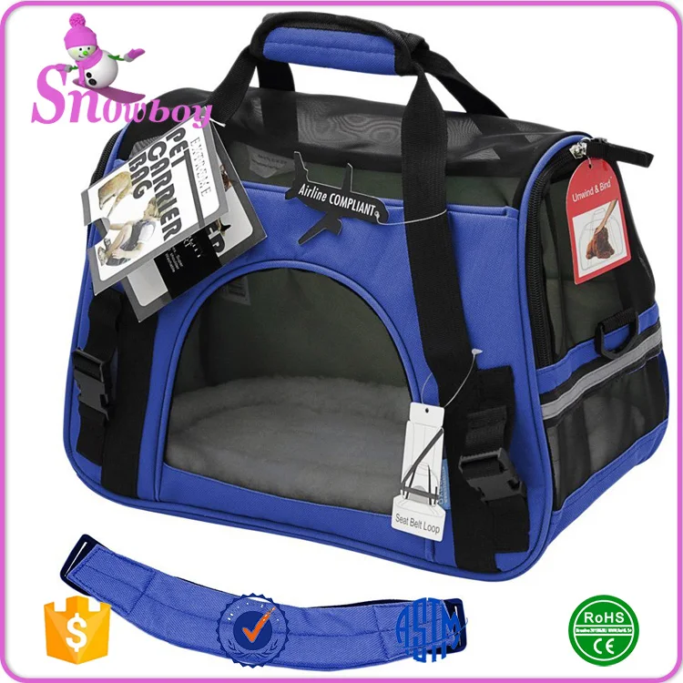 Airline Approved Pet Carriers Fleece Bed For Dog Cat Travel Bag