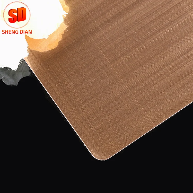 High Grade Pvd Plated Rose Gold Hair Stainless Steel Sheet