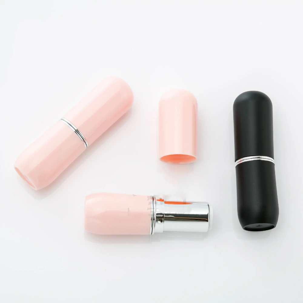 Round plastic  lipstick tube,  black lipstick tube packing container