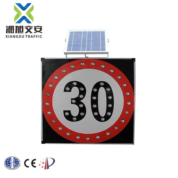 factory sales directly solar LED flashing aluminum traffic warning street signal board speed limit sign Max. speed 60