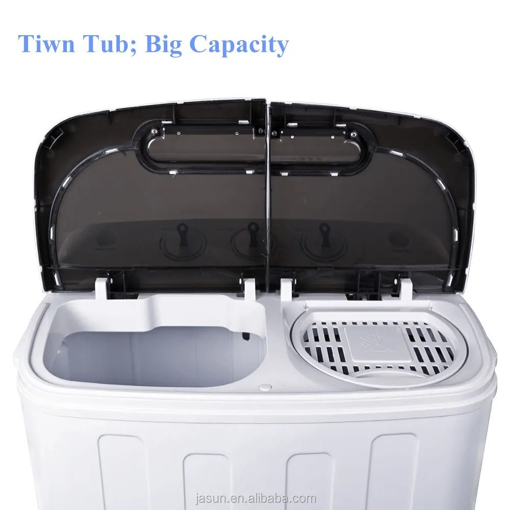 Homeleader W02-014 Washing Machine, Portable and Compact Laundry Washer with 7.93lbs Capacity, Twin Tub, Black and White