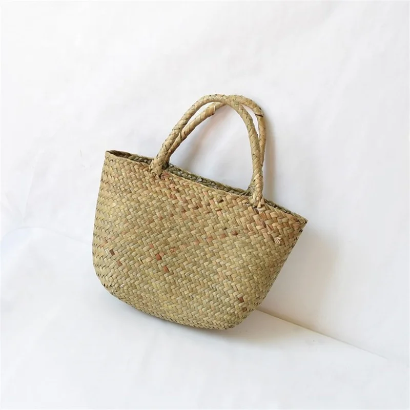 fashion 2021 new natural 100% hand weaving seagrass bag with handle china