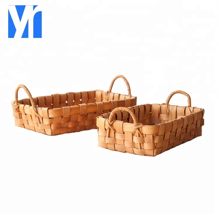 Eco friendly bread proofing  basket wooden fruit basket for organizing