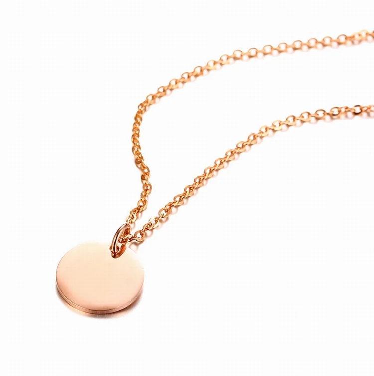 jewelry stamping blanks 18k rose gold disc necklace letter charms round disc