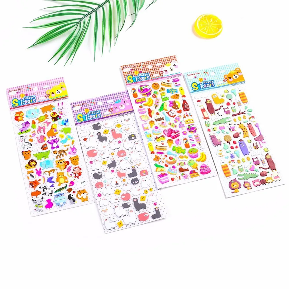 Пользовательские клейкие Мультяшные 3D пышные наклейки для детей