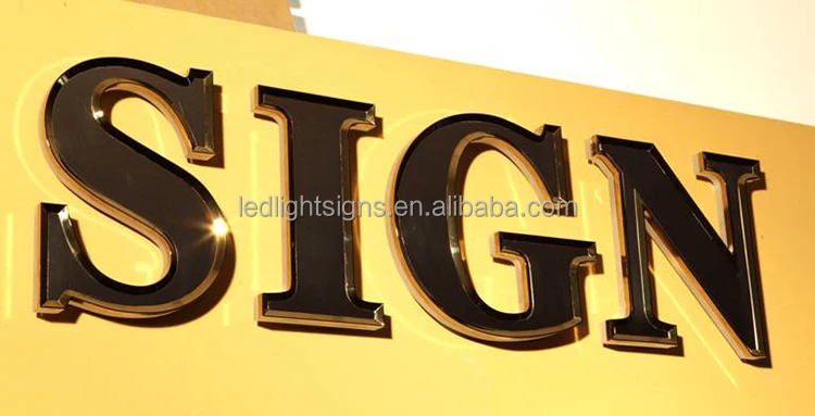 Popular rose gold titanium coating plating finish stainless steel metal light letters solar powered led signs led sign for bus