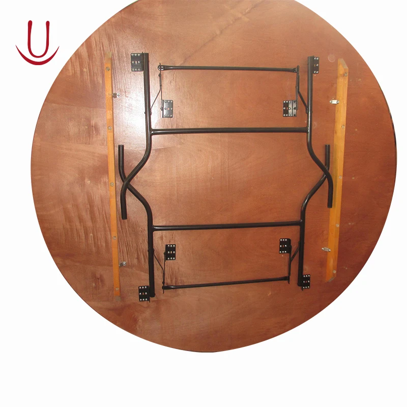 Hot sale hotel furniture plywood 10 people folding round dining table