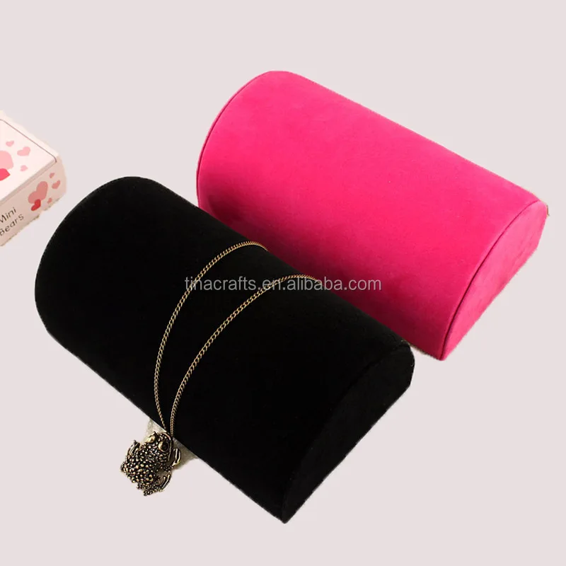 Black rosered colour Velvet Jewellery Display Watch Necklace Pendant Bracelet Pillow Dome Stand