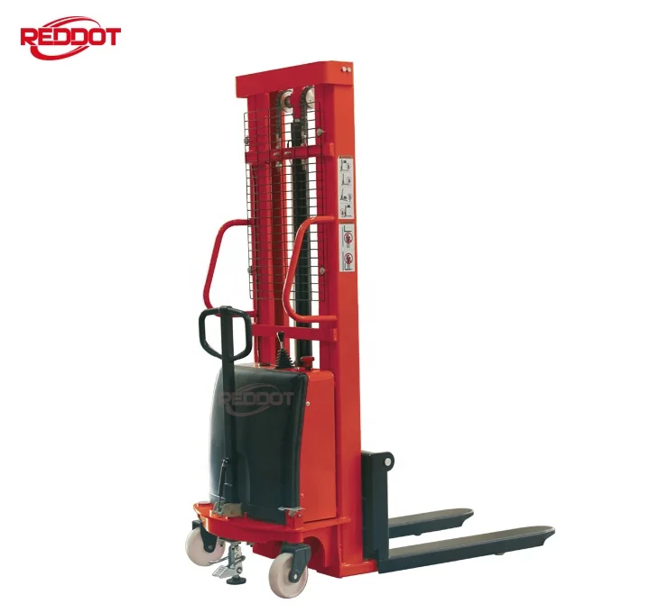 REDDOT high quality 1ton 1.5 ton 2 ton hydraulic semi electric stacker